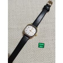 Brality Modern Moda Kadın Kol Saati Vintage Oval Gold Kasa- Siyah Düz Kordon TT0054