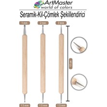 ArtMaster Seramik Kil Çömlek Şekillendirici 3 Lü 1 Paket Oyma Seti Seramik Hobi Modelaj Heykel Tasarım Sanat Şelillendirici