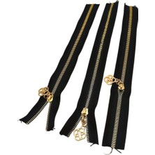 Angel Çanta Aksesuar Başlıklı Light Gold Metal Renk Fermuar Set 30 cm Siyah