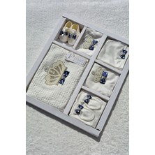 Mdrandy Erkek Bebek Kral Taç Desenli 11'li Hastane Çıkışı (Eldivenlerinde Kurdele Mevcut Değil)