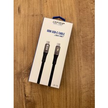 Ceptex 60W Type-C To Type-C Örgülü Şarj Aleti Kablosu SC-124