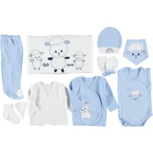 Mdrandy Kuzu Nakışlı Triko Battaniyeli 10'lu Zıbın Seti Hastane Çıkışı