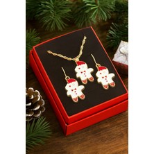 Bijuteri Net Kardan Adam Yılbaşı Kutulu Zincir Kolye Set