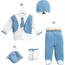 Mdrandy Organik 5 Li Zıbın Seti Hastane Çıkışı (Lüks Organik Ağız Mendili Hediyeli)