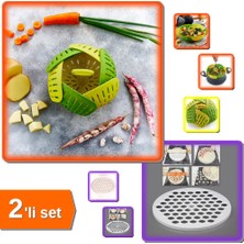 Hereveoyuncak Plastik Katlanır Sağğlıklı Haşlama Buharda Pişirme + 61 Bölmeli Pratik Mantı Kalıbı - 2li Set U8V3Q2