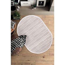 Halı Sepeti Enti Bonn 8801 Krem Oval Iskandinav Halı Salon Halısı Kesme Halı Yolluk