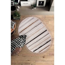 Halı Sepeti Enti Bonn 8803 Bej Oval Iskandinav Halı Salon Halısı Kesme Halı Yolluk