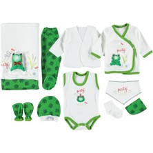 Mdrandy Kurbağa Figürlü 10'lu Zıbın Seti Hastane Çıkışı %100 Pamuklu