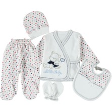 Mdrandy Tanem Bebe Yavrulu Ayı Nakışlı 5'li Zıbın Seti