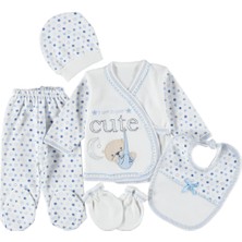 Mdrandy 0-3 Aylık 5 Li Ayıcık Zıbın Seti Hastane Çıkış Seti %100 Pamuklu