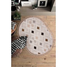 Halı Sepeti Enti Bonn 8804 Gri Oval Iskandinav Halı Salon Halısı Kesme Halı Yolluk