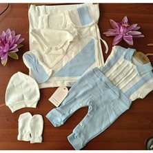 Mdrandy 7 Lü Bebek Zıbın Seti Hastane Çıkışı Pamuklu Kaliteli Yumuşacık Lüks Set