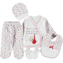 Mdrandy Penye Cute Ayıcık Nakışlı 5'li Zıbın Seti