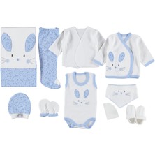 Mdrandy 10 Lu Kulaklı Rabbit Lüx Set Zıbın Seti Hastane Çıkışı %100 Pamuklu