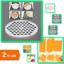 Hereveoyuncak 61 Bölmeli Mantı Kalıbı Pratik + Pasta Hamur Şekillendirici Kesici Kazıyıcı Dekorasyonu - 2li Set F5
