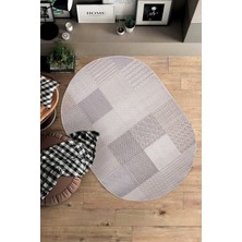 Halı Sepeti Enti Bonn 8806 Krem Oval Iskandinav Halı Salon Halısı Kesme Halı Yolluk