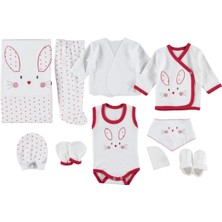 Mdrandy 10 Lu Kulaklı Rabbit Lüx Set Zıbın Seti Hastane Çıkışı %100 Pamuklu