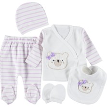 Mdrandy Kız Çizgili Ayıcık 5 Li Zıbın Seti 1/3 Ay