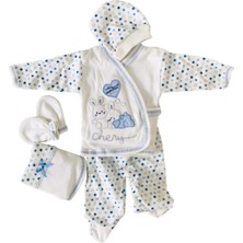 Mdrandy 5li Hastane Çıkışı Yenidoğan Zıbın Seti %100 Pamuk