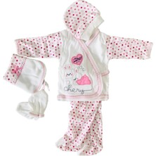 Mdrandy 5li Hastane Çıkışı Yenidoğan Zıbın Seti %100 Pamuk