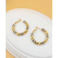 Nevoka Işık Halkası Gold Silver Renk Halka Küpe