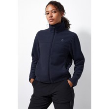 Lizy Uniform Kadın Polar Ceket Hemşire Doktor Fermuarlı Lacivert Astarı ile Sıcaklık Sunar