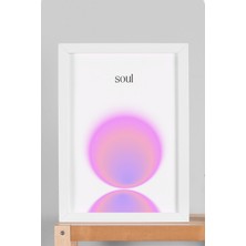 Satürn Design Soul Ruh Çerçeveli Tablo Pembe Mor Aura Enerji Renkleri