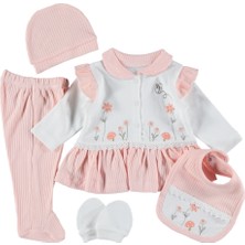 Mdrandy Raporlu Arı Çiçek Nakışlı 5'li Zıbın Seti 1/3 Ay