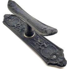 Marsilyan Antika Tarz Dekoratif Pirinç Çiçekli Pencere Kolu - 165X38 Mm, Oksit