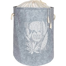 Marsilyan Torbalı ve Kulplu Püskül Detaylı Düzenleyici Çok Amaçlı Organizer Keçe Sepet -03631