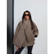 Esra Helvacı Kapitone Şal Detaylı Mont