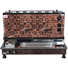  Anka Pro Plus Otomatik Çay Kazanı 6 Demlikli 60 Litre Bakır Elektrikli Doğalgazlı