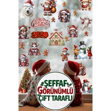 Kt Grup Çift Taraflı Baskı Kutup Ayısı ve Sevimli Noel Hayvanları Sticker Seti - Yılbaşı Sticker Seti