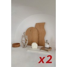 Kahverengi Doğal Ahşap Banyo ve Mutfak Dekoratif Tepsi Düzenleyici, Takı ve Kozmetik Organizer, 2'li