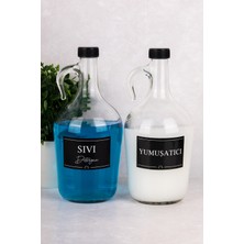 2'li Sıvı Deterjan ve Yumuşatıcı Saklama Seti 1500 ml Cam Galon