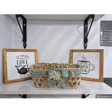 Yeşil Çok Amaçlı Dantelli Sepet, Banyo ve Dekoratif Kullanım Için Ideal