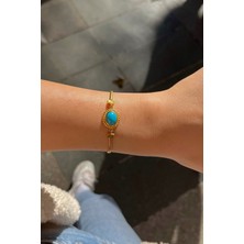 Erer Gümüş Gümüş Firuze Taşlı Bileklik HS865E3