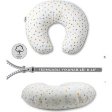 NGN Collection Emzirme Yastığı, Yıkanabilir Fermuarlı Bebek Destek Minderi, %100 Pamuk Hamile Destek Yastığı