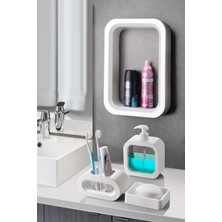 4'lü Akrilik Banyo Seti, Şık ve Dayanıklı Beyaz Tasarım