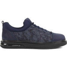 Celal Gültekin Erkek Lacivert Kalın Tabanlı Nubuk Deri Sneaker