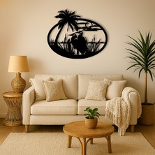 Ala Design Gölet Manzaralı Turnalar Temalı Ahşap Duvar Tablosu