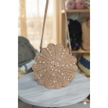 Linas Collection El Yapımı Istiridye Model Incı Detaylı Kadın Kol ve Omuz Çantası