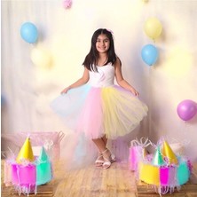 Ahsenim Bebe Kuyruklu Unicorn Kız Çocuk Abiye Elbise