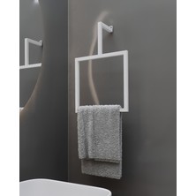 Beyaz Metal Havluluk, Modern ve Şık Duvar Monteli Mutfak ve Banyo Aksesuarı