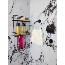 Yapışkanlı 3 Katlı Çok Amaçlı Duvar Düzeni, Siyah, Pratik ve Şık Tasarım