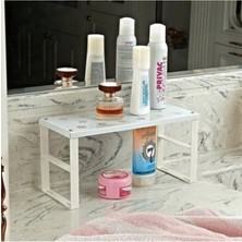 Beyaz 5'li Küçük Dolap Içi Düzenleyici Raf Seti, Bardak ve Eşyalar Için Ideal