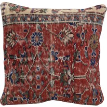 Kilim Antik El Dokuma Kilim Kırlent Yastık Kılıfı 0348 - Vintage - Çok Renkli