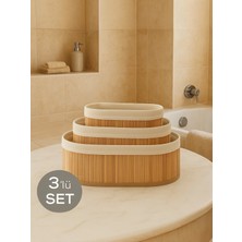 Kahverengi Hasır Bambu Çok Amaçlı Düzenleyici, Şık ve Pratik Saklama Çözümü