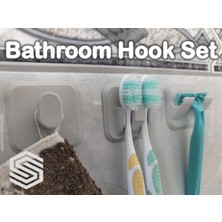 Siyah Yapışkanlı Banyo Düzenleyici, Jilet ve Diş Fırçası Tutucu, Çok Amaçlı Askı