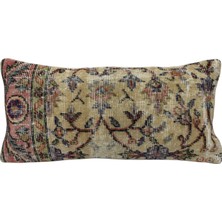 Kilim Antik El Dokuma Lumbar Halı Kırlent Yastık Kılıfı 0343 - Vintage - Çok Renkli